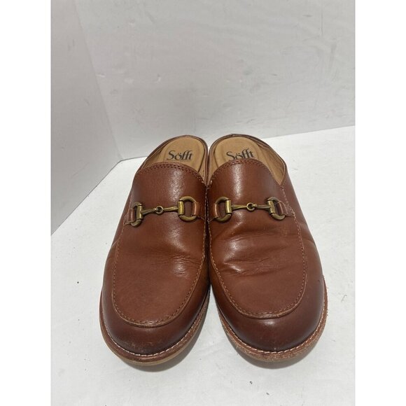 Sofft shoes Naoko Neah Luggage brown leather mule loafers size 7.5 - Picture 2 of 9